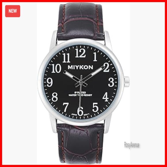 Men's Minimalist Dress Watch with Leather Strap, Waterproof, Luminous Hands